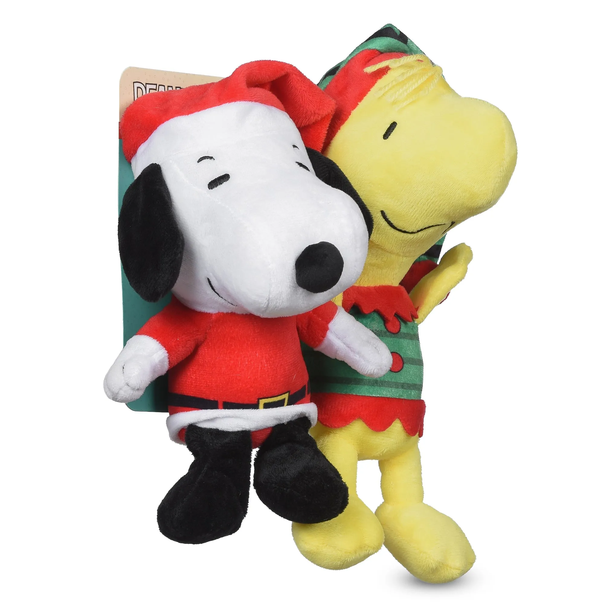 Peanuts: 9" Holiday Snoopy Santa & Woodstock Elf Big Head Plush Figure - Two Pack