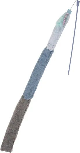 Petlinks Wonder Wand 3-Part Plush Breakaway Wand Toy for Cats & Kittens, Customizable Length, Fun & Interactive Play, Encourages Exercise - Blue, One Size