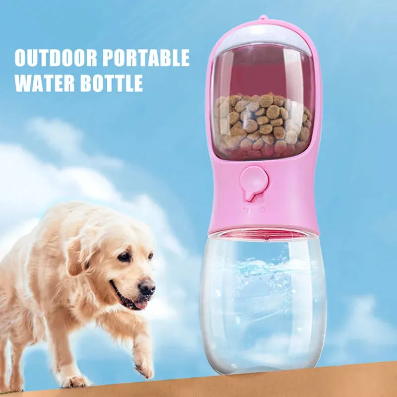 Portable Bottle for Dog Cat Travel Pet with Water Cup with Food Dispenser for your fur friend