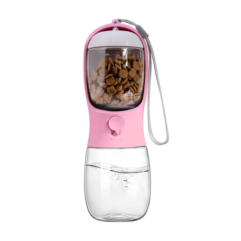 Portable Bottle for Dog Cat Travel Pet with Water Cup with Food Dispenser for your fur friend