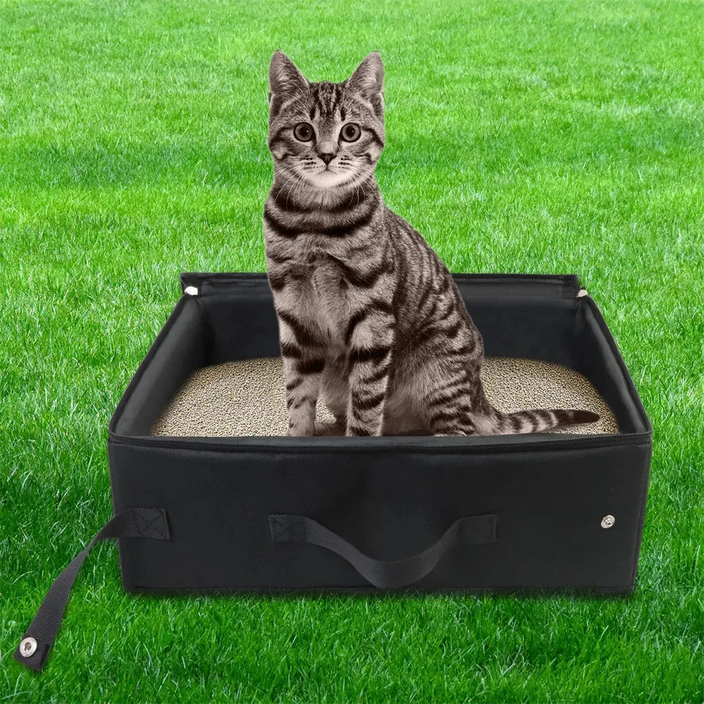 Portable Foldable Cat Litter Box for Travel and Outdoor Use