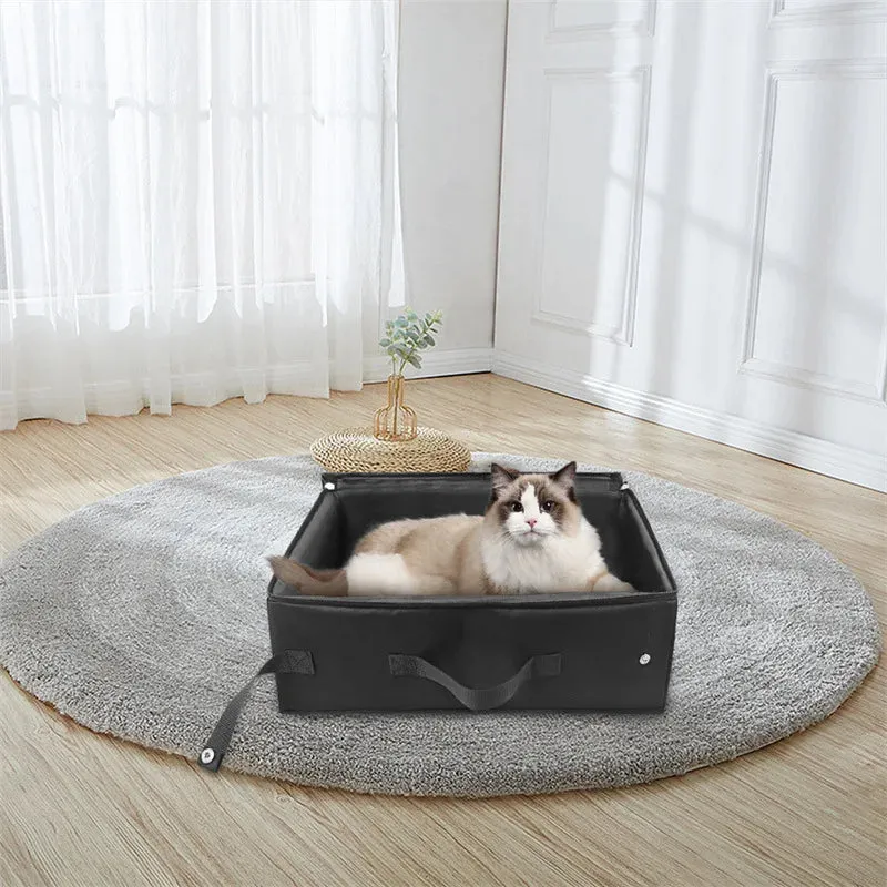 Portable Foldable Cat Litter Box for Travel and Outdoor Use