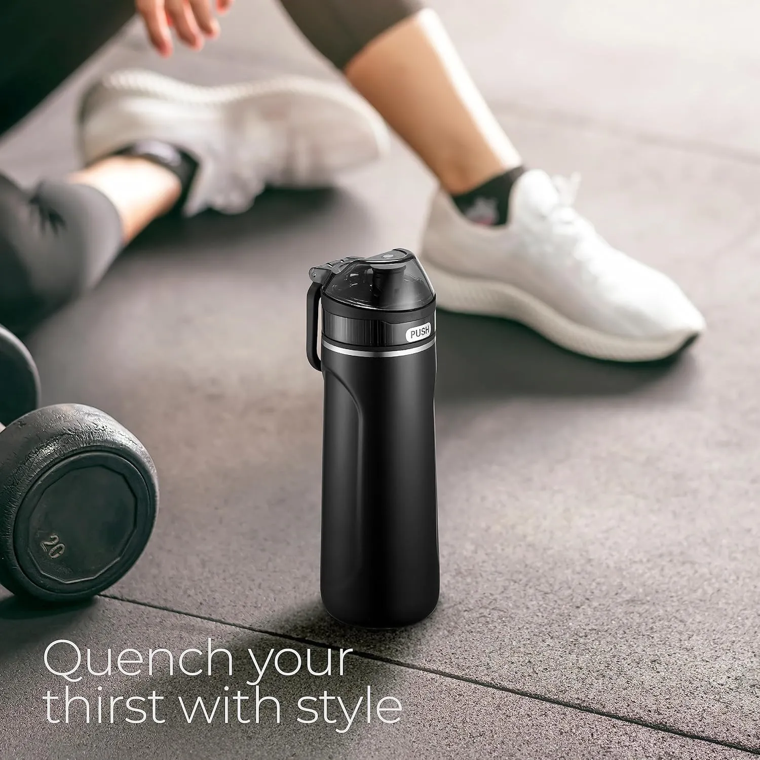 SIPX Triple-Insulated Stainless Steel Water Bottle - 18oz. With Straw Lid, BPA-Free Reusable Insulated Water Bottle Keeps Cold For 12 Hours,
