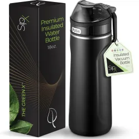 SIPX Triple-Insulated Stainless Steel Water Bottle - 18oz. With Straw Lid, BPA-Free Reusable Insulated Water Bottle Keeps Cold For 12 Hours,