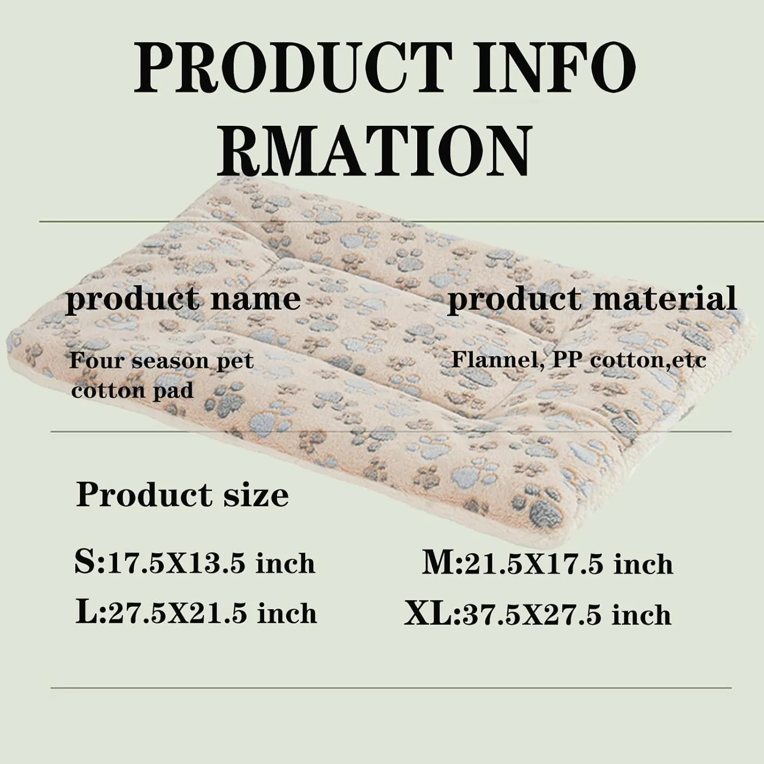 Soft Dog Cat Bed Mat with Cute Prints Reversible Fleece Dog Crate Kennel Pad Cozy Washable Thickened Hamster Guinea Pig Pet Bed Mat for Small Animals