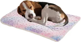 Soft Dog Cat Bed Mat with Cute Prints Reversible Fleece Dog Crate Kennel Pad Cozy Washable Thickened Hamster Guinea Pig Pet Bed Mat for Small Animals