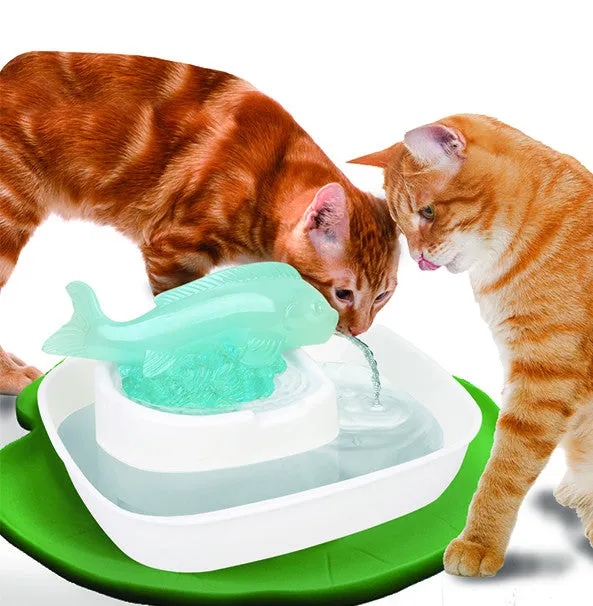 The Drinking Buddy Fresh Water Fountain - Fish/White Basin