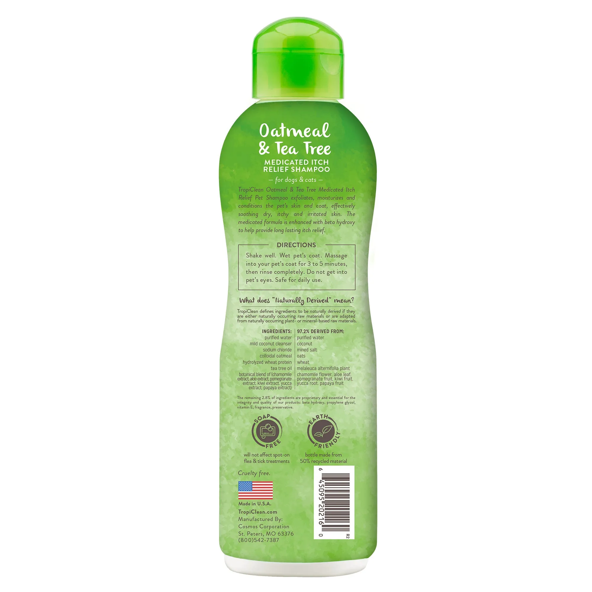 TROPICLEAN OATMEAL TEA TREE PET SHAMPOO