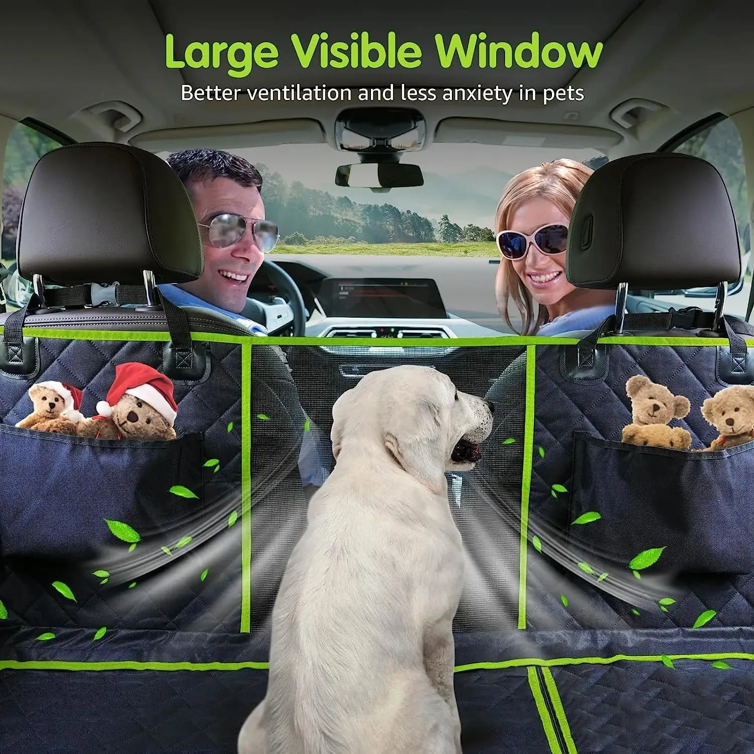 Versatile 6-in-1 Waterproof Dog Car Seat Cover for Back Seat - Suitable for Cars, Trucks, and SUVs
