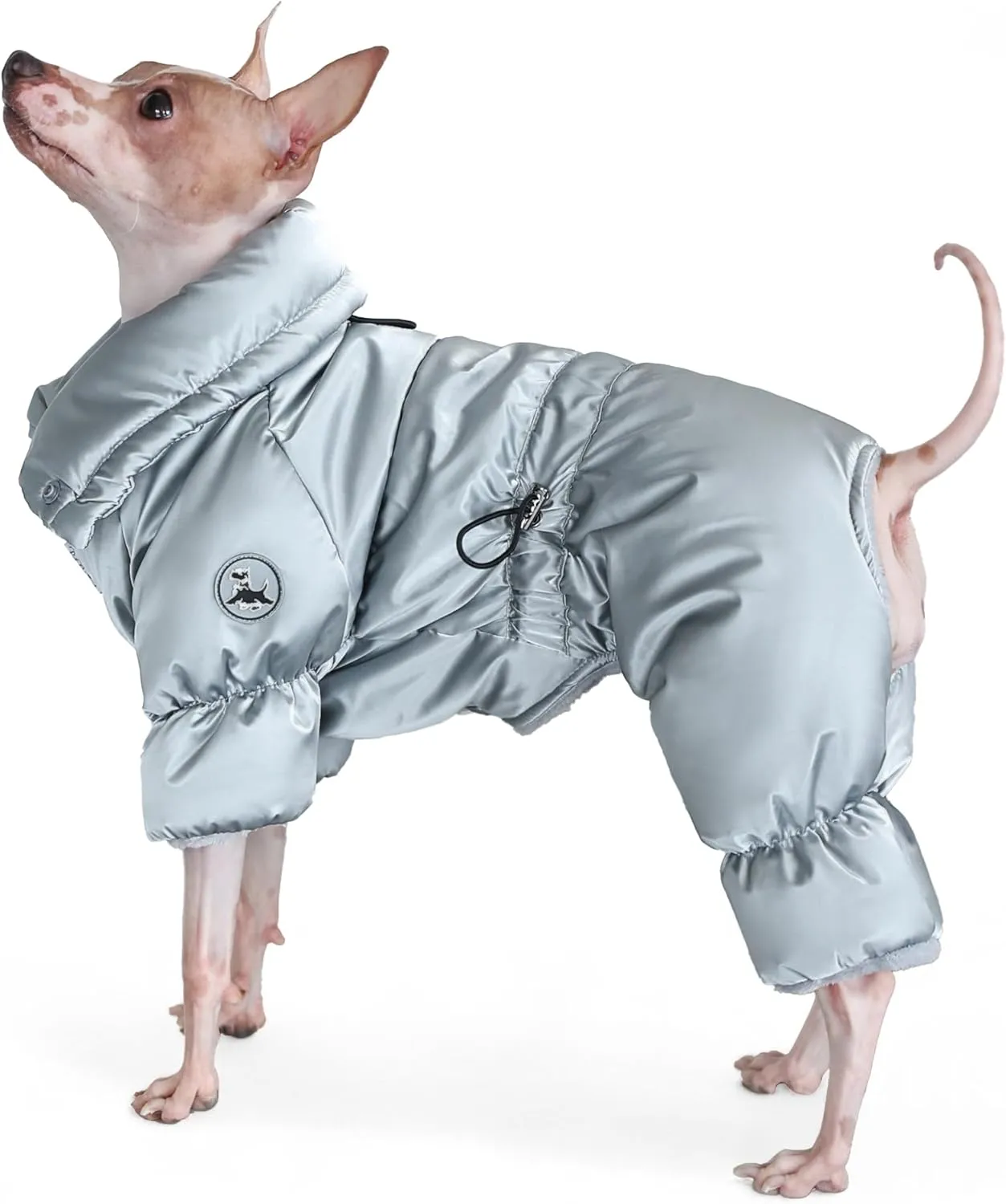 Winter Jacket for Dogs - Waterproof Full Body Coat, Snow Jacket, Perfect for Cold Weather - Silver, Medium