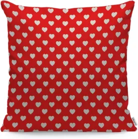 WONDERTIFY Pillow Cover Red and White Hearts Polka Dot - Soft Linen Pillow Case for Decorative Bedroom/Livingroom/Sofa/Farm House - Couch Pillow Cushion Covers 18x18 Inch 45x45 cm