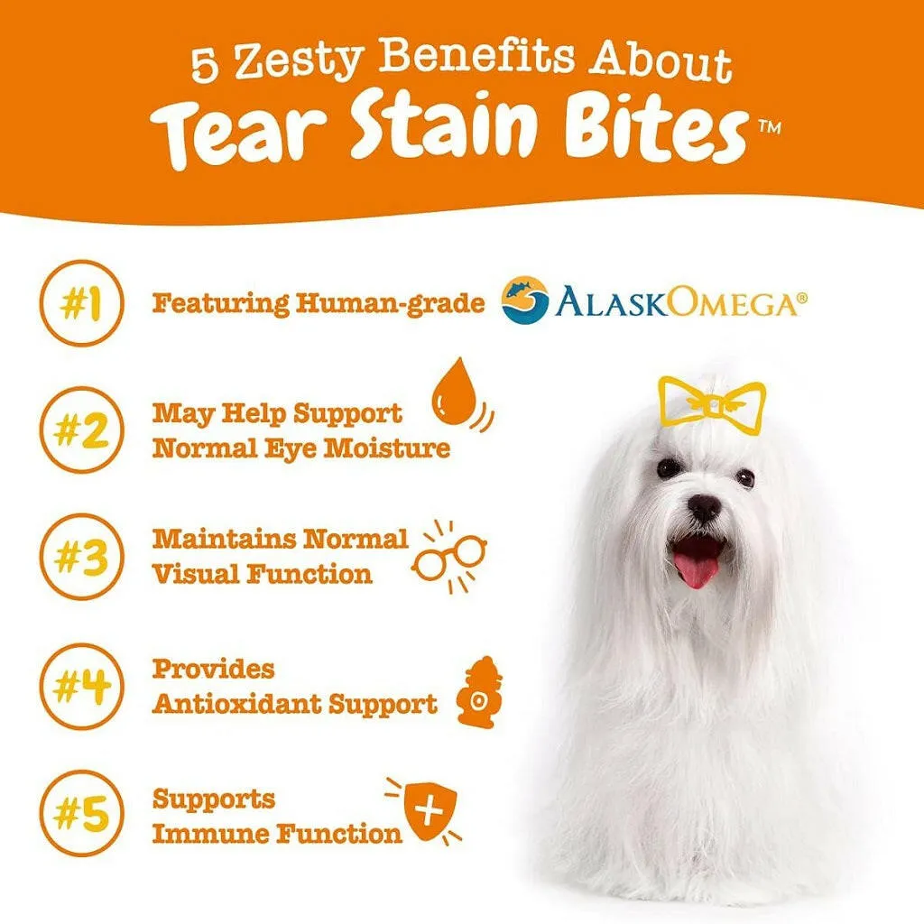 Zesty Paws Tear Stain Bites Chicken Flavored Antioxidant Chews for Dogs (90 ct)