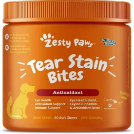 Zesty Paws Tear Stain Bites Chicken Flavored Antioxidant Chews for Dogs (90 ct)