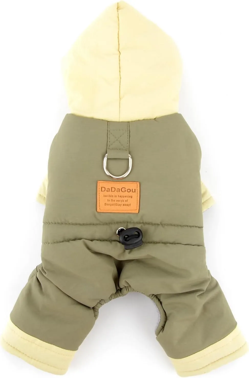 Zunea Dog Snowsuit with Legs for Small Dogs Soft Warm Fleece Lined Winter Hoodies Coat with D-Ring Cold Weather Puppy Clothes Full Body Down Jacket Puffer Coat 4-Legged Snow Suit Pet Apparel Green XXL